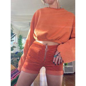 Stretch Corduroy Orange Shorts